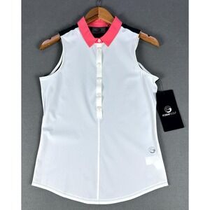 Foray Golf Polo Shirt Women XS White Green Core 3.0 Tank Performance Golf New